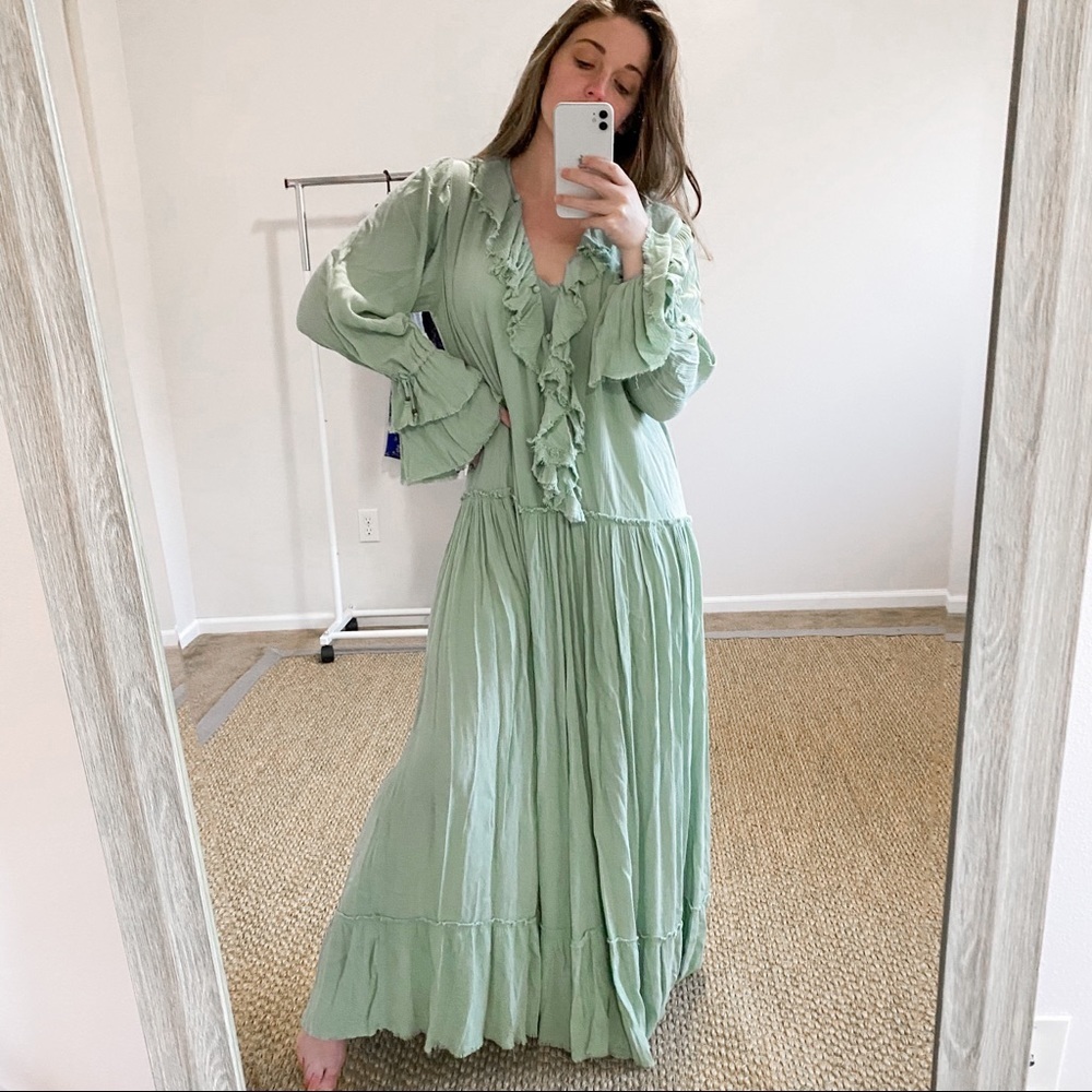 Free People Sweet Darlin Minted Jade Maxi Dress